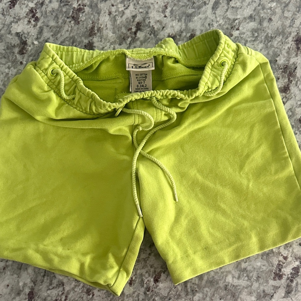 L.L. Bean Kids Lime Green Shorts